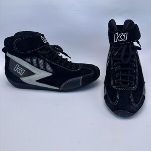 K1 RaceGear Black Race Shoes Boys/womens Size 8 US 39 EU Kart Racing